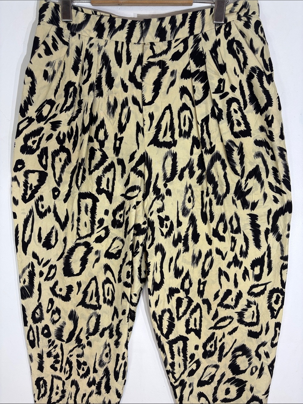 Chloé Leopard Print Pleated Cotton Pants Tapered Ankle Trouser FR42 US10-12 - Picture 3 of 13
